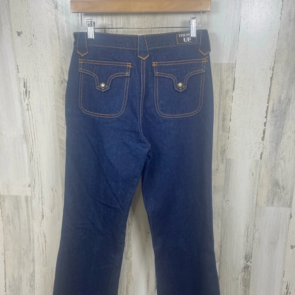 Thumbs Up Vintage Mens Flare Jeans size 30 Retro Western Dark‎ Denim